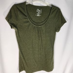 Fashion Bug Perfect Fit Green Layered Look Short Sleeve Top Size Medium